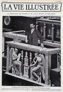 Aristide Briand auf der Tribüne der Kammer (Trennung von Kirche und Staat) - in 