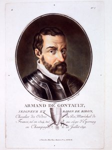 Armand de Gontaut, aus Portraits des grands hommes, femmes illustres, et sujets memorables de France, veröffentlicht 1787-92 von French School