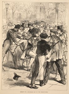 Verhaftung eines preußischen Spions auf den Boulevards, September 1870 von French School