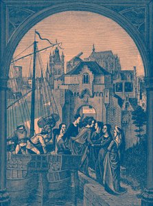 Ankunft der Flotte des Tyrannen Maximus in Köln von French School