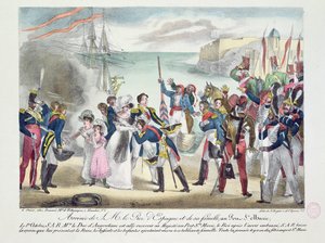 Ankunft Seiner Majestät Ferdinand VII. und seiner Familie in Porte Sainte Marie, 1. Oktober 1823, 1823