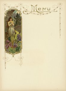 Jugendstil-Design für ein Menü von French School