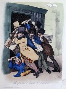 Künstler belagern die Tür des Verlegers, ca. 1830 von French School