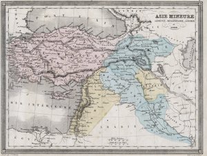 Kleinasien, Armenien, Mesopotamien, Assyrien und Syrien in der Antike - Tafel aus „Universal Atlas of Ancient and Modern Geography for the Use of Residential Schools“ von Vuillemin - ca. 1845