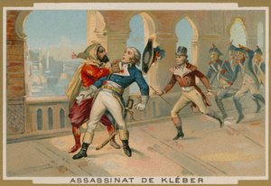 Ermordung von Jean-Baptiste Kléber, Kommandeur der französischen Truppen in Ägypten, Kairo, 1800 von French School