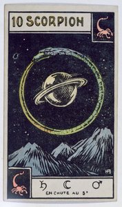 Astrologische Tarotkarte, die Skorpion darstellt von French School