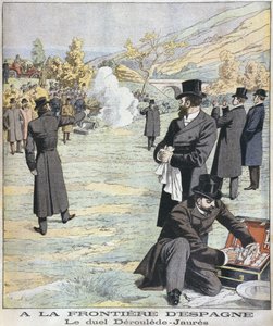 An der spanischen Grenze, Duell zwischen Paul Deroulede und Jean Jaures, Illustration aus Le Petit Journal: Supplement illustre, 18. Dezember 1904 von French School