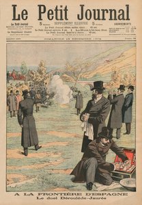 An der spanischen Grenze, Duell zwischen Paul Deroulede und Jean Jaures, Illustration aus Le Petit Journal, Supplement illustre, 18. Dezember 1904