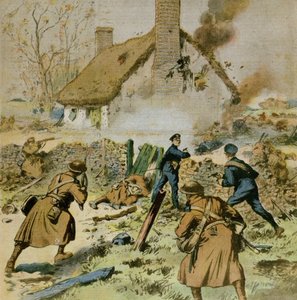 Angriff von Polizei und britischen Truppen auf eine von der Sinn-Fein besetzte Farm, Titelbild von Le Petit Journal, 5. Dezember 1910
