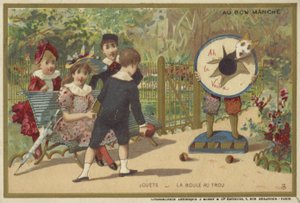 Au Bon Marché-Karten mit Kinderspielen