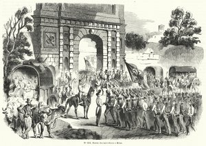 Österreichische Truppen betreten Mailand, Italien, 6. August 1848 (Stich) von French School