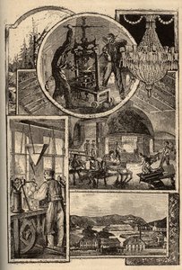 Baccarat - Kristallfabriken - Meurthe-et-Moselle - Gravur in PATRIE - Beschreibung der malerischen Frankreichs in 6 Bänden von Lucien Huard - Ende des 19. Jahrhunderts von French School