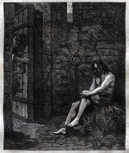 Balufeau im Bastille-Gefängnis von Ludwig XIII. - Ludwig XIII. ließ Jacques Baloufeau, genannt Saint-Angel, in die Bastille werfen - in „Paris a travers les siècles“ von French School
