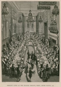 Bankett in der spanischen Botschaft, Paris; nach Scotin, 1707 von French School