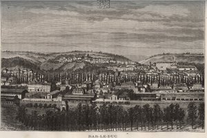 Bar-le-Duc - Departement der Meuse - Gravur in „La France illustrée: Geographie, Geschichte, statistische Verwaltung“ von V.A. Malt-Brown. 1884 von French School