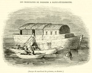 Fischhändlerboot in Russland von French School
