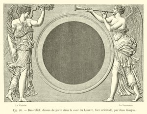 Basrelief, Türsturz im Hof des Louvre, Ostseite, von Jean Goujon von French School