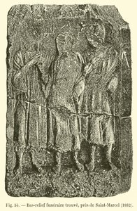 Grabrelief gefunden in der Nähe von Saint-Marcel, 1882 von French School