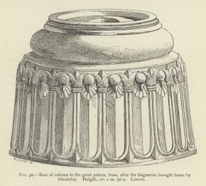 Basis einer Säule im großen Palast, Susa, nach den von Dieulafoy mitgebrachten Fragmenten, Höhe ca. 1,50 m, Louvre von French School