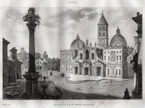 Basilika Santa Maria Maggiore - Rom - Gravur aus „Italien Picturesque - Historische und beschreibende Malerei von Italien“ von M. de Norvins, Ch. Nodier 1834-1836 von French School