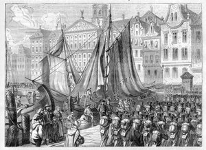 Die Batavische Revolution - Der französische General Jean Charles Pichegru (1761-1804) zieht mit seiner Armee in Amsterdam ein