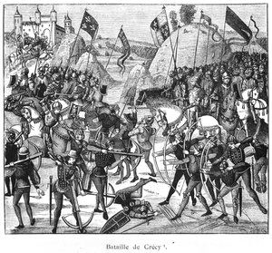 Schlacht von Crecy im Jahr 1346, Kopie von Froissarts Chroniken von French School