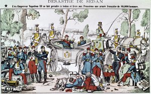 Schlacht von Sedan 1870. Der ehemalige Kaiser Napoleon III wird in Sedan gefangen genommen und liefert den Preußen eine französische Armee von 80.000 Mann