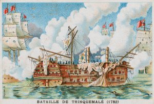 Schlacht von Trincomalee, 1782 von French School