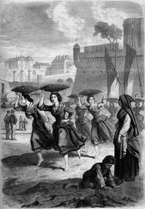 Sardinenhändler aus Bayonne auf dem Weg nach Biarritz, Pyrenees-Atlantiques von French School