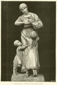 Schöne Künste, Das Brot, Gruppe von Albert Lefeuvre (Gravur) von French School