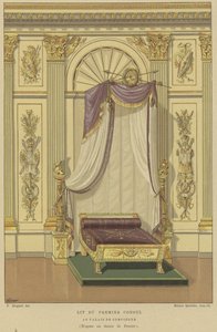 Bett von Napoleon Bonaparte als Erster Konsul, Schloss Compiegne, Frankreich von French School