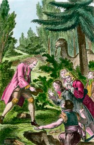Bernard de Jussieu pflanzt eine Zeder aus dem Libanon im Jardin des Plantes in Paris (18. Jahrhundert) von French School