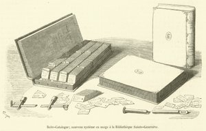 Katalogbox, neues System in Gebrauch in der Bibliothek Sainte-Geneviève von French School