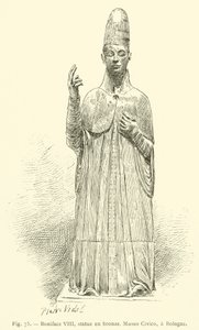 Bonifatius VIII., Bronzestatue, Museo Civico, in Bologna von French School