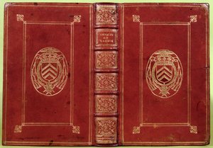 Buchdeckel der Annalen des Tacitus mit dem Wappen von Armand-Jean du Plessis, Kardinal Richelieu (1585-1642)