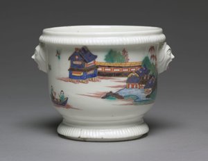 Flaschenkühler, hergestellt von der Saint Cloud Porzellanmanufaktur, Frankreich, ca. 1725-1735