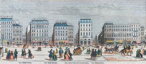 Boulevard Poissonniere - Rue Saint Barbe - Rue Saint Etienne - Rue Notre Dame de Reouvrance - Rue Poissonniere - Gravur in "Tableau-de-Paris" von Edmond Texier 1852 von French School
