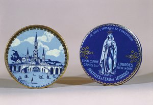 Schachtel mit Pastillen aus Lourdes-Wasser