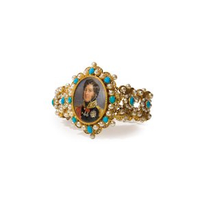 Armband mit Miniatur von Louis-Philippe I., König der Franzosen von French School