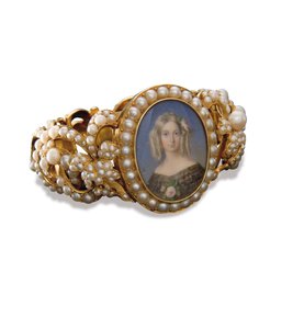 Armband mit einem Miniaturbild von Marie, Herzogin von Aumale von French School
