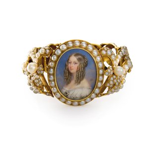 Armband mit Miniatur von Victoire, Herzogin von Nemours von French School