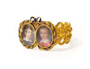 Armband mit zwei Miniaturen, Morel & Cie, ca. 1845 von French School