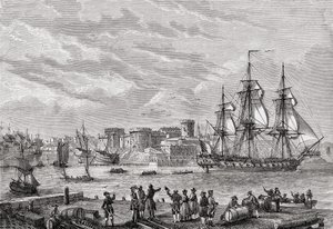 Brest im Jahr 1791, graviert von Le Breton, aus 