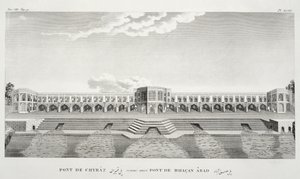 Brücke von Shiraz, Isfahan, aus Voyages du Chevalier Chardin en Perse, et autres Lieux d