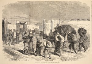 Gemüse aus den Vororten hereinbringen, Illustration aus Cassells Geschichte des Krieges zwischen Frankreich und Deutschland, 1870-1871
