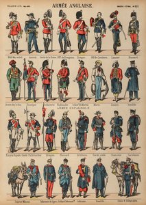 Britische und spanische Militäruniformen