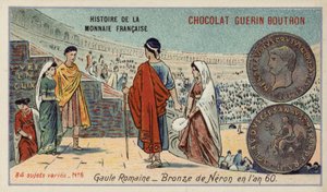 Bronzemünze von Nero, Römisches Gallien, 60 von French School