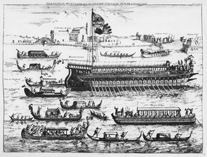 Bucentaur in Venedig am Himmelfahrtstag (Gravur)