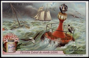 Boje mit Glocke zur Warnung von Booten - Liebig-Chromo
