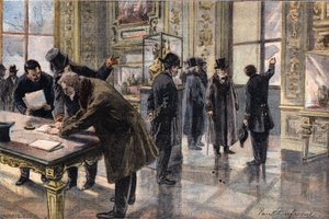 Einbruchversuch im Louvre-Museum in Paris, Illustration aus der französischen Zeitung Le Petit Parisien, 2. Februar